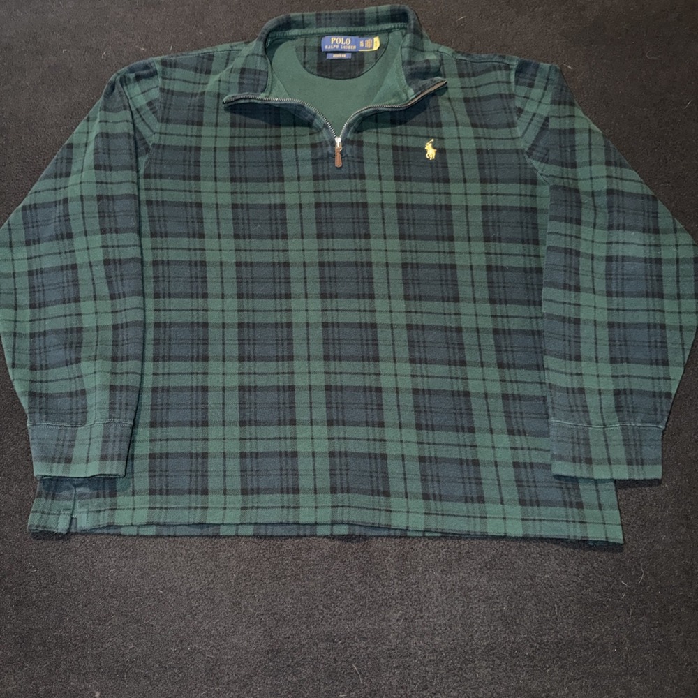 Polo Ralph Lauren Plaid Estate-Rib Pullover Gold Pony Mens Size‎ XL